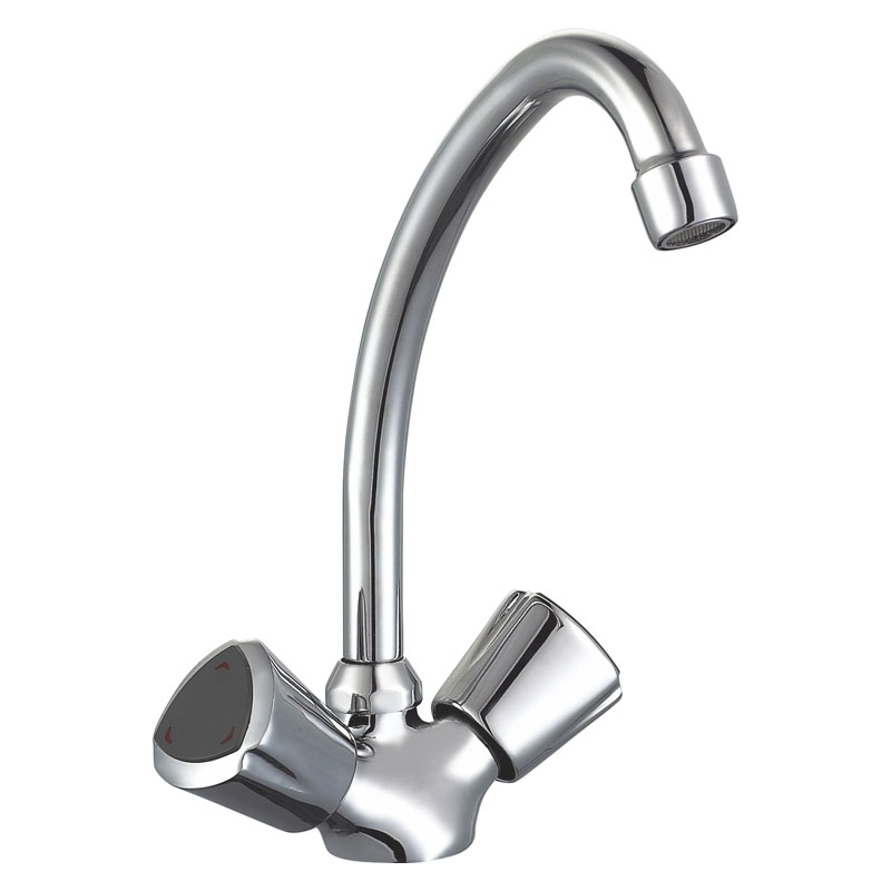 zinc faucet double handles hot/cold water deck-mounted kitchen mixer, sink mixer UN-30017B
