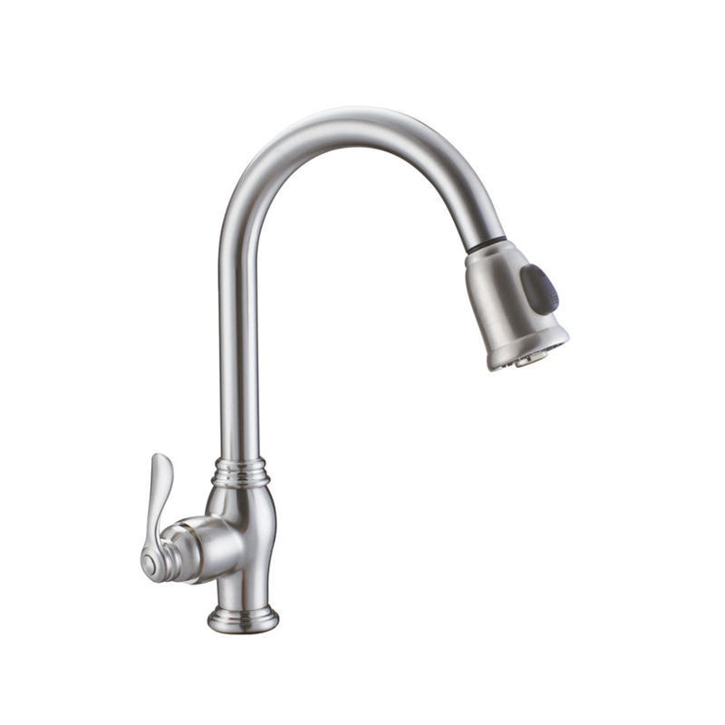 Single Handle Pull Down Sprayer Kitchen Faucet Chrome Plate with Cupc NSF Lead Free Certificate F80030