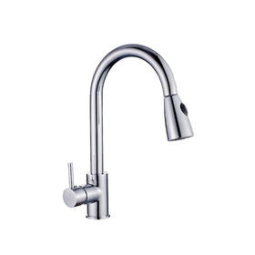  Single Handle Pull Down Sprayer Kitchen Faucet Chrome Plate  No Lead Cupc  NSF Certificate  F80069