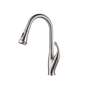 Single Handle Pull Down Sprayer Kitchen Faucet Chrome Plate F80075BN