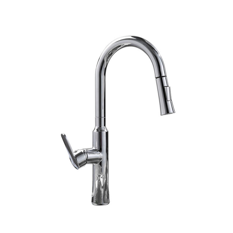  Single Handle Pull Down Sprayer Kitchen Faucet Chrome Plate  No Lead Cupc  NSF Certificate  F80201