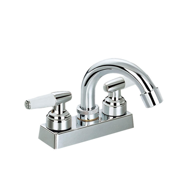 OUBAO New Designer Wash Single Lever Brass Mixer Gold Tap Bathroom Basin Faucet Sale Hot Ceramic Style  F4215