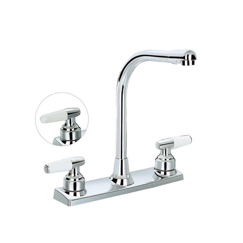Hot Sale kitchen Faucet Concealed Wall Mounted Basin Hot Cold Water Bath Mixer White Body OEM Traditional Box Ceramic Room  F8200