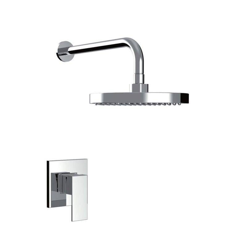 East-plumbing round cover four way chrome polished zinc handle shower faucet with spout and slide bar  F40501
