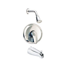 Single Handle Bathroom Shower Faucet with Tub Spout and Shower Head Chrome Plate F9608