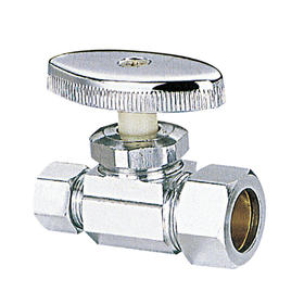 1/2 in. Nom Compression Inlet x 3/8 in. Compression Outlet Brass Multi-Turn Straight Valve A383