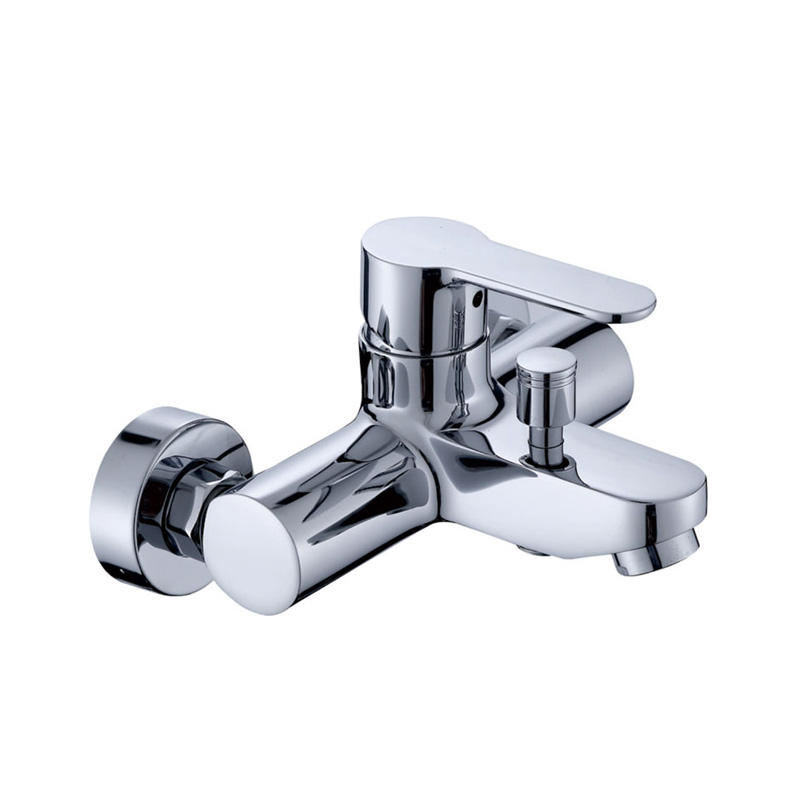 zinc faucet double handles hot/cold water wall-mounted bathtub mixer F41700