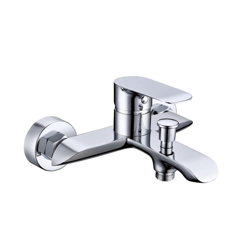 zinc faucet double handles hot/cold water wall-mounted bathtub mixer F90704