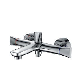  zinc faucet double handles hot/cold water wall-mounted bathtub mixer UN-10402