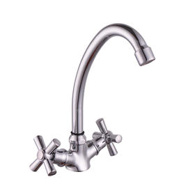 zinc faucet double handles hot/cold water deck-mounted kitchen mixer, sink mixer NC-901-142
