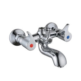 zinc faucet double handles hot/cold water wall-mounted bathtub mixer NC-LH-7201F