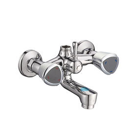 zinc faucet double handles hot/cold water wall-mounted bathtub mixer UN-30013A
