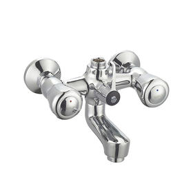 zinc faucet double handles hot/cold water wall-mounted bathtub mixer UN-30023A