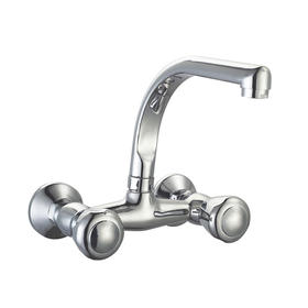 zinc faucet double handles hot/cold water wall-mounted bathtub mixer UN-30025