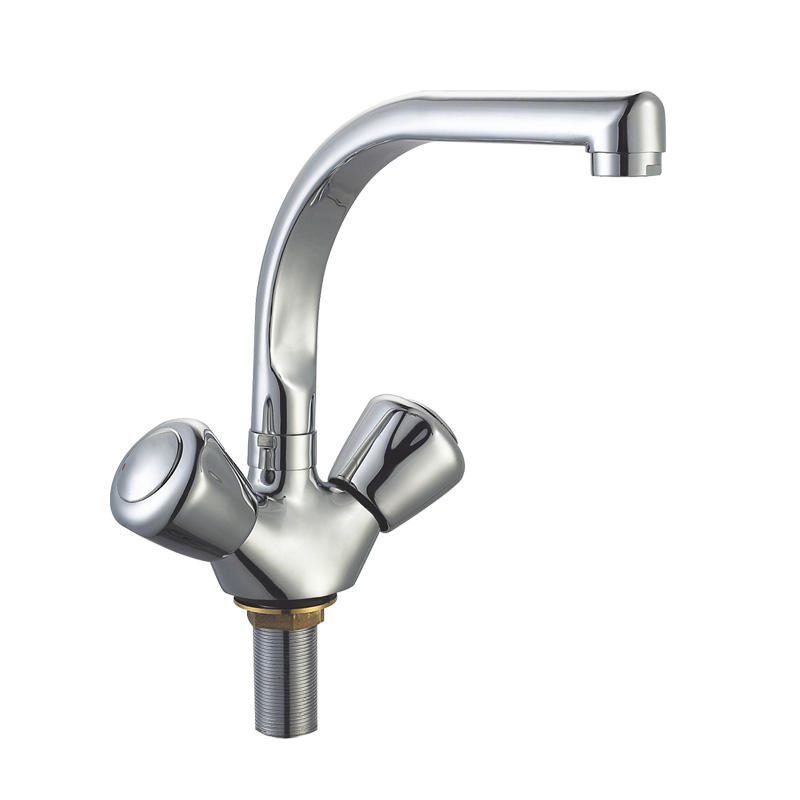 zinc faucet double handles hot/cold water wall-mounted bathtub mixer UN-30027