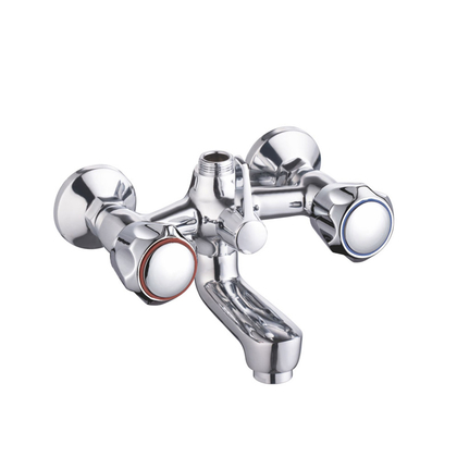 zinc faucet double handles hot/cold water wall-mounted bathtub mixer UN-30043A