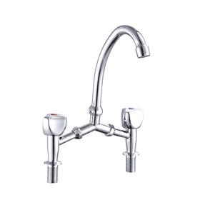 zinc faucet double handles hot/cold water deck-mounted kitchen mixer, sink mixer UN-30057