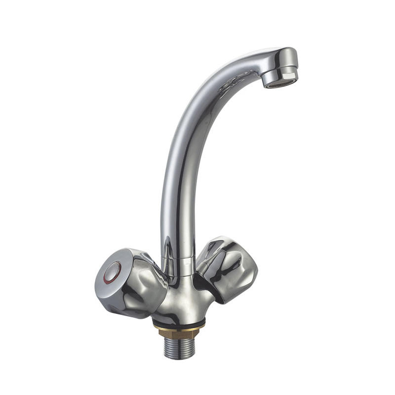 zinc faucet double handles hot/cold water deck-mounted kitchen mixer, sink mixer UN-30061