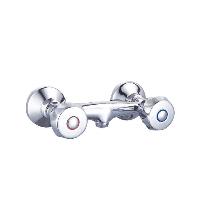 zinc faucet double handles hot/cold water wall-mounted shower mixer UN-30064