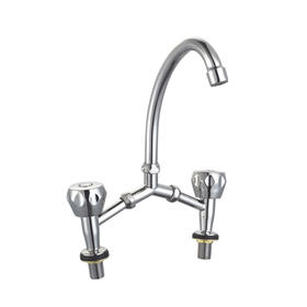 zinc faucet double handles hot/cold water deck-mounted kitchen mixer, sink mixer UN-30067A