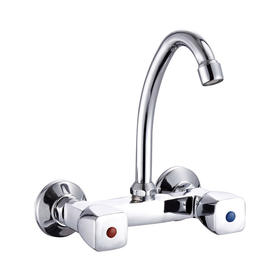 zinc faucet double handles hot/cold water wall-mounted kitchen mixer, sink mixer  UN-30085