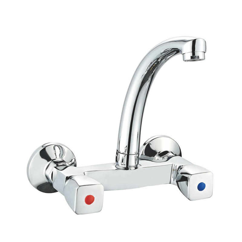 zinc faucet double handles hot/cold water wall-mounted kitchen mixer, sink mixer  UN-30085A
