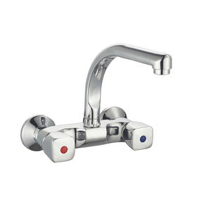 zinc faucet double handles hot/cold water wall-mounted kitchen mixer, sink mixer  UN-30095A