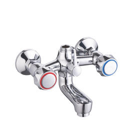 zinc faucet double handles hot/cold water wall-mounted bathtub mixer UN-30123