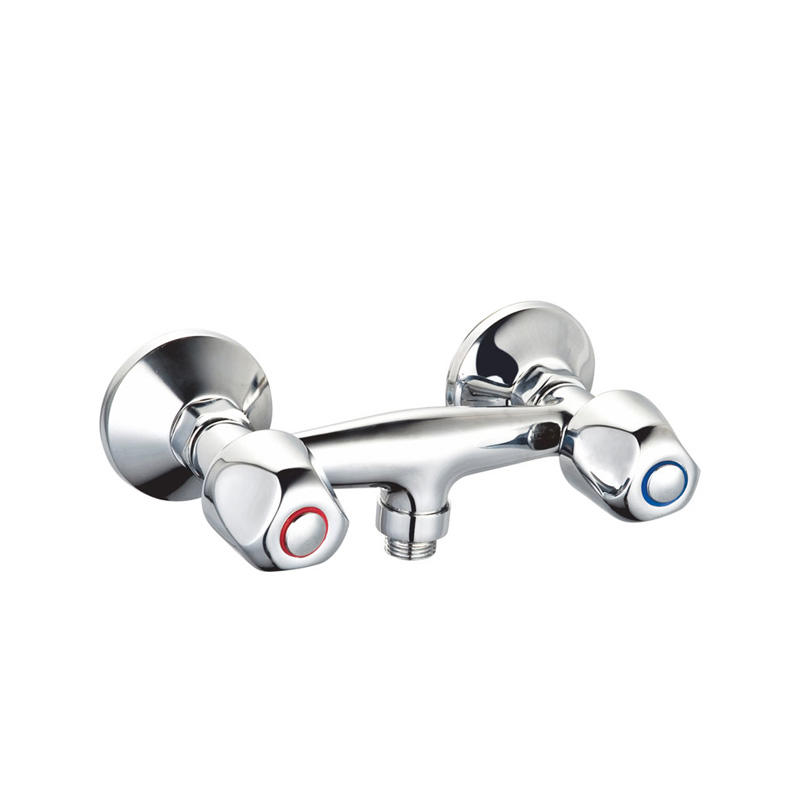 zinc faucet double handles hot/cold water wall-mounted shower mixer UN-30284