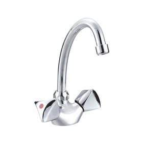 zinc faucet double handles hot/cold water deck-mounted kitchen mixer, sink mixer UN-30401