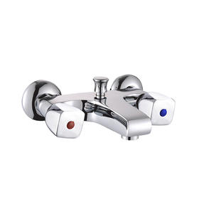 zinc faucet double handles hot/cold water wall-mounted bathtub mixer UN-30603