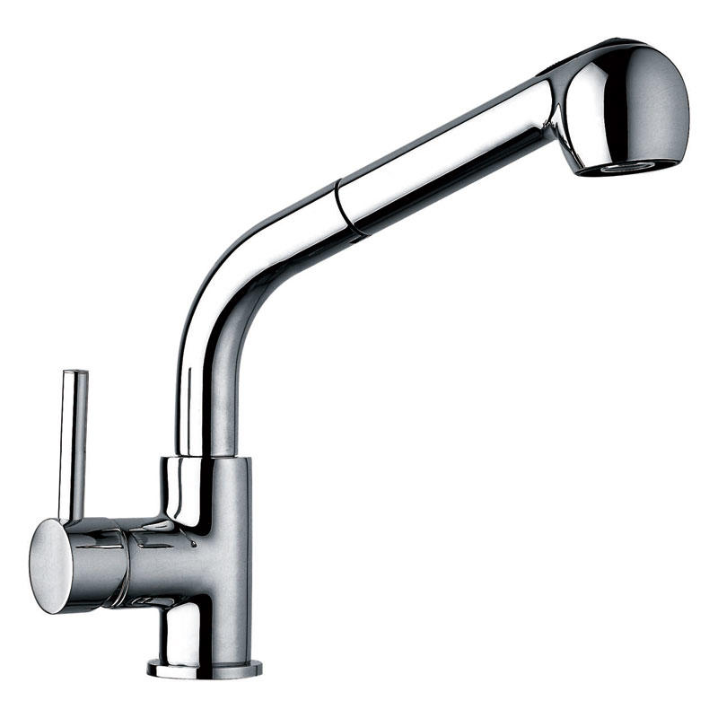  Single Handle Pull Down Sprayer Kitchen Faucet Chrome Plate  No Lead Cupc  NSF Certificate F80040