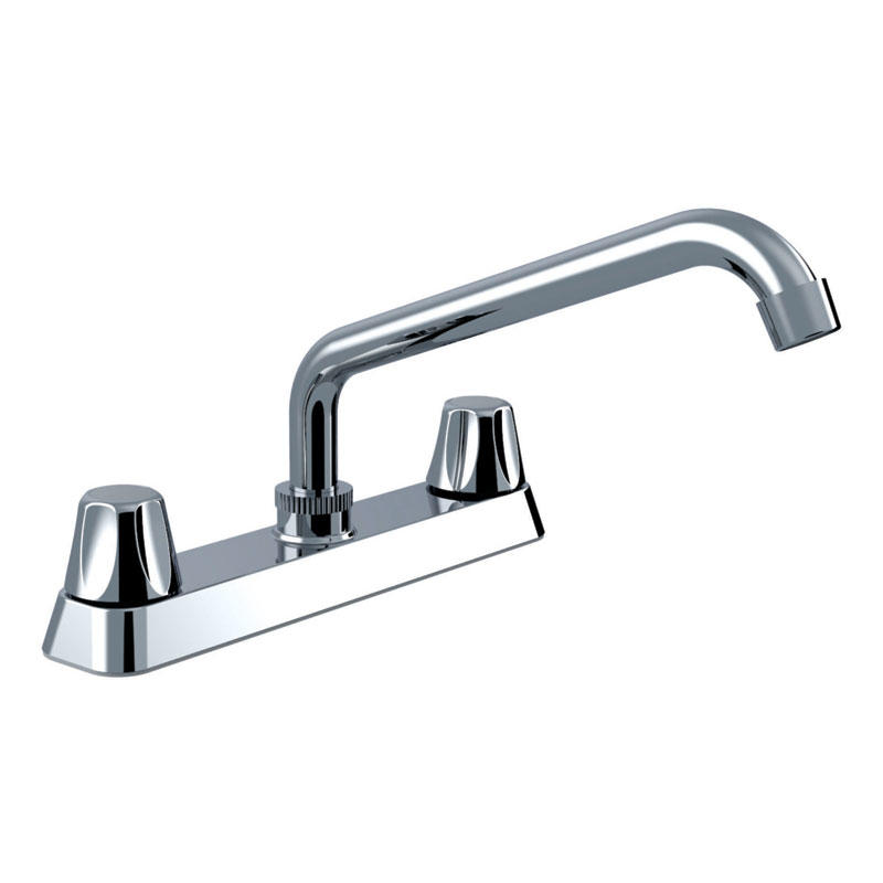 8' BRASS BODY,S/S COVER AND ZINC HANDLE, 10' SS SPOUT  BRASS 1/4 TURN CARTRIDGE KITCHEN FAUCET, CHROME PLATE F8206