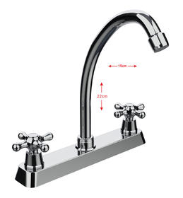 8' TWO HANDLE KITCHEN FAUCET WITH COVER, CHROME PLATE F8219C