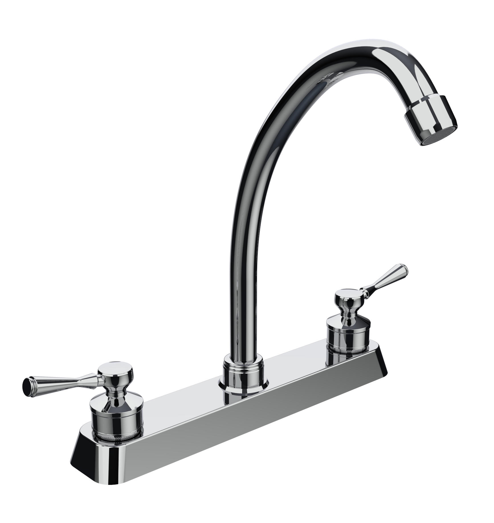 8' TWO HANDLE KITCHEN FAUCET WITH COVER, CHROME PLATE F8219E