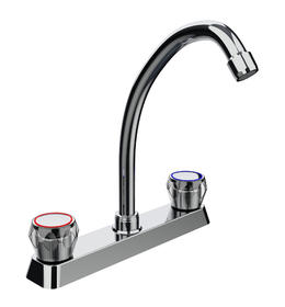 8' TWO HANDLE KITCHEN FAUCET WITH COVER, CHROME PLATE F8219F
