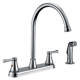 Two-Handle Kitchen Sink Faucet with Side Sprayer,  3 or 4 Hole Kitchen Faucet    F8269S