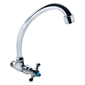 Zinc Wall-Mount Chromed Cold Water Basin Faucet F9442