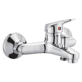 zinc faucet double handles hot/cold water wall-mounted bathtub mixer UN-10373