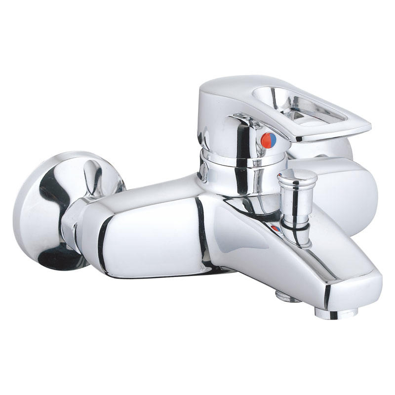 zinc faucet double handles hot/cold water wall-mounted bathtub mixer UN-20023