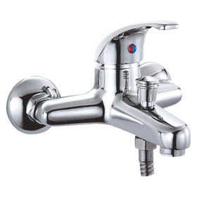 zinc faucet double handles hot/cold water wall-mounted bathtub mixer UN-20513
