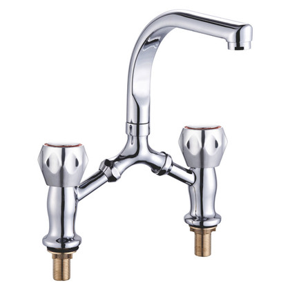 zinc faucet double handles hot/cold water deck-mounted kitchen mixer, sink mixer UN-30127A