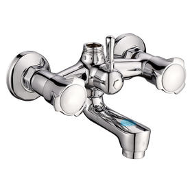 zinc faucet double handles hot/cold water wall-mounted bathtub mixer UN-30153