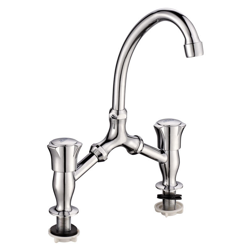zinc faucet double handles hot/cold water deck-mounted kitchen mixer, sink mixer UN-30157