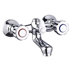 zinc faucet double handles hot/cold water wall-mounted bathtub mixer UN-30173