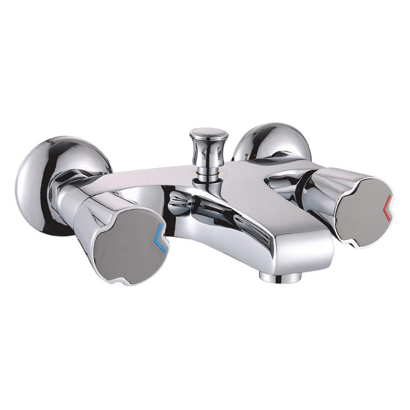 Double handles hot/cold water wall-mounted bathtub mixer UN-30263