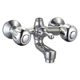 zinc faucet double handles hot/cold water wall-mounted bathtub mixer UN-30293
