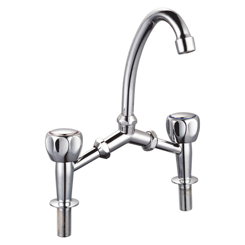 zinc faucet double handles hot/cold water deck-mounted kitchen mixer, sink mixer UN-30297