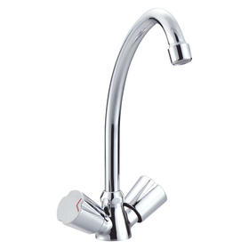 zinc faucet double handles hot/cold water deck-mounted kitchen mixer, sink mixer UN-30301