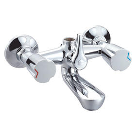 zinc faucet double handles hot/cold water wall-mounted bathtub mixer UN-30303